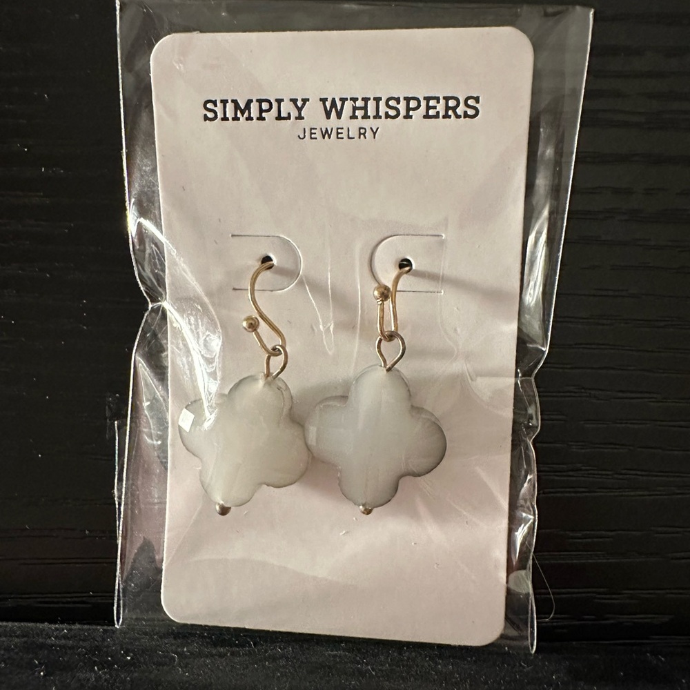 New With Tags Alhambra White Earrings